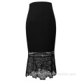 Hollow Out Half-length Skirt with Buttock-wrapped Pure Lace